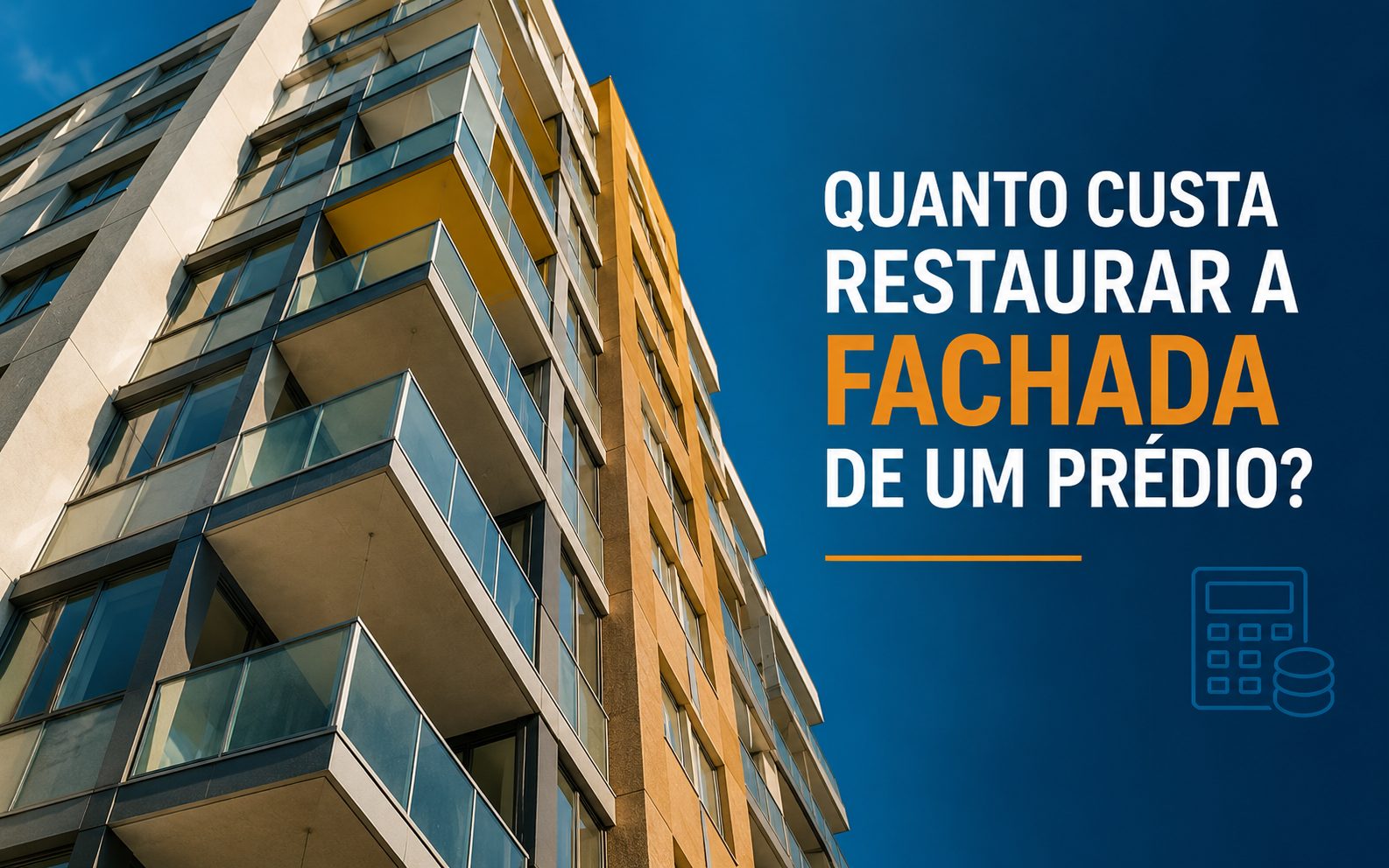 Obra de restauração de fachada predial em andamento